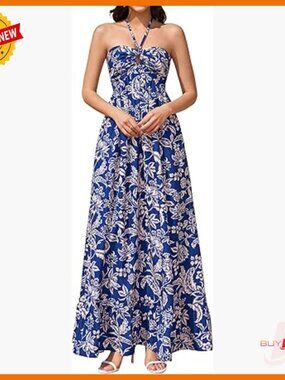 Floral Maxi Tube Dress Summer Casual Long Flowy Beach Boho Resort Sundress